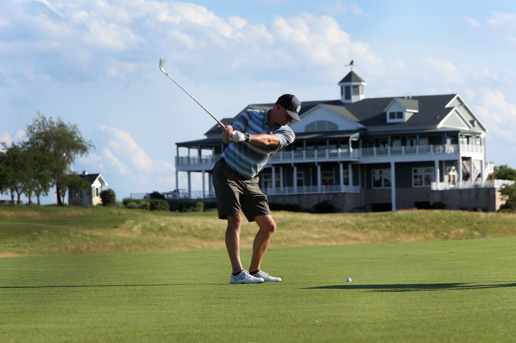 Golfer at Neshanic Valley Golf Course Clubhouse